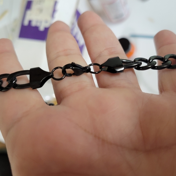 Black Plated Stainless Steel necklace 22" NWT - Picture 5 of 6